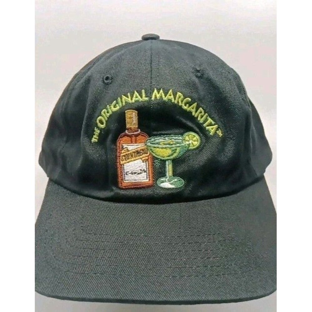 Vintage 90s Cointreau the Original Margarita Black Strapback TC Tag NOS Hat Cap